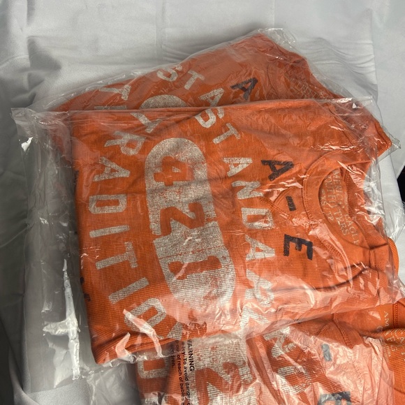 NEW American Eagle Standard Tradition Long Sleeve Thermal Knit Shirt in Orange - Picture 3 of 3
